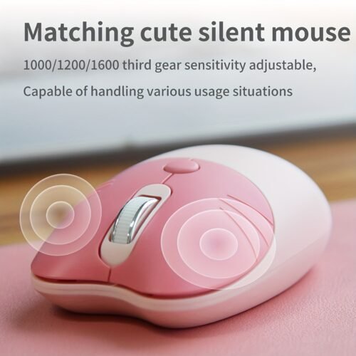 The Geezer Meow Cute Cat Is a Charming Compact Wireless Keyboard And Mouse Set Shaped Like a Cat