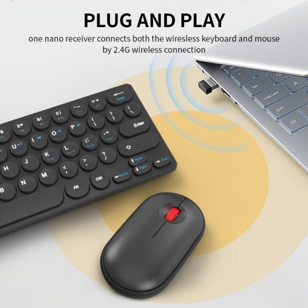 The Wireless 2.4Ghz Keyboard And Mouse Set Is Compatible with for windows Laptops