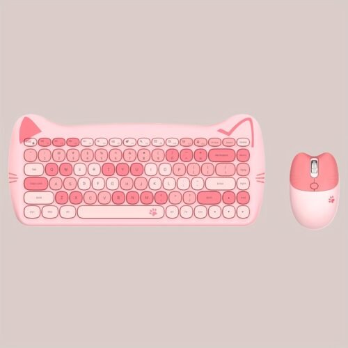 The Geezer Meow Cute Cat Is a Charming Compact Wireless Keyboard And Mouse Set Shaped Like a Cat
