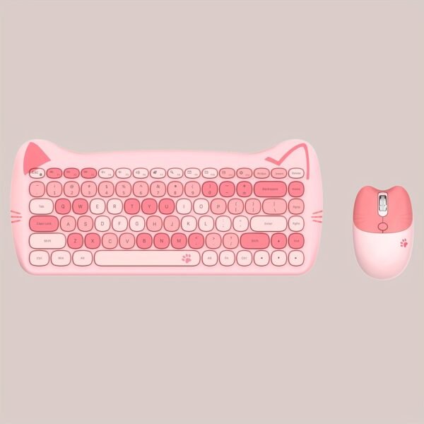 The Geezer Meow Cute Cat Is a Charming Compact Wireless Keyboard And Mouse Set Shaped Like a Cat